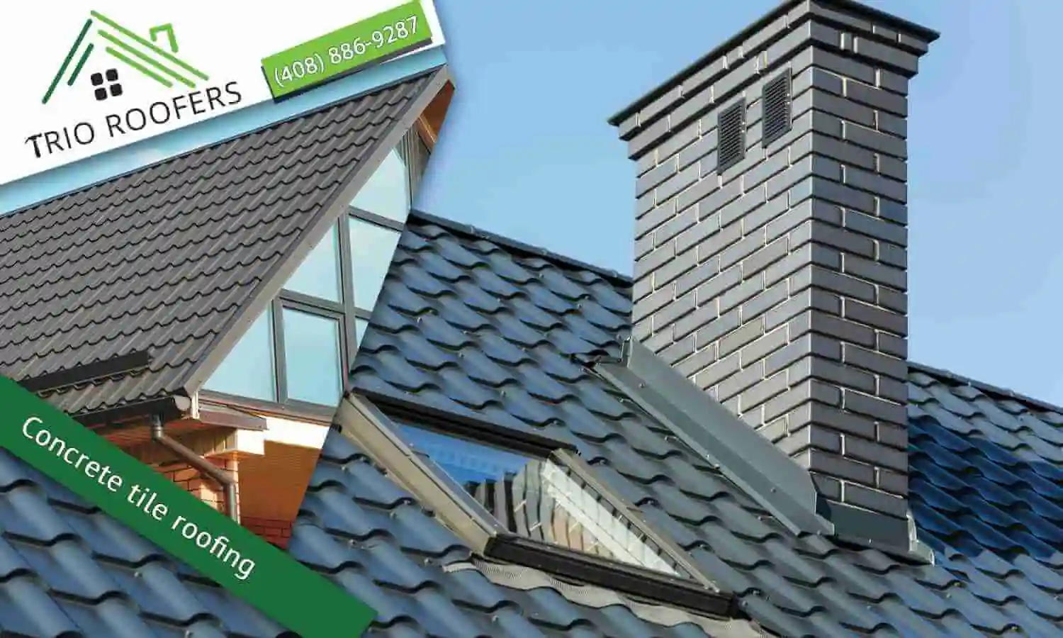 Concrete tile roofing