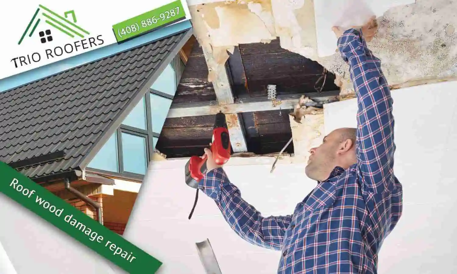 Roof wood damage repair